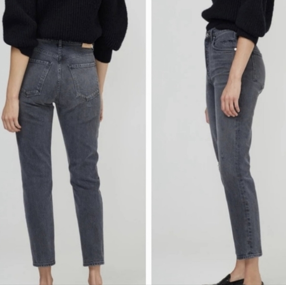 Citizens of Humanity Jolene Black Wash Denim Vintage Slim Leg Ankle Jeans - Picture 9 of 9